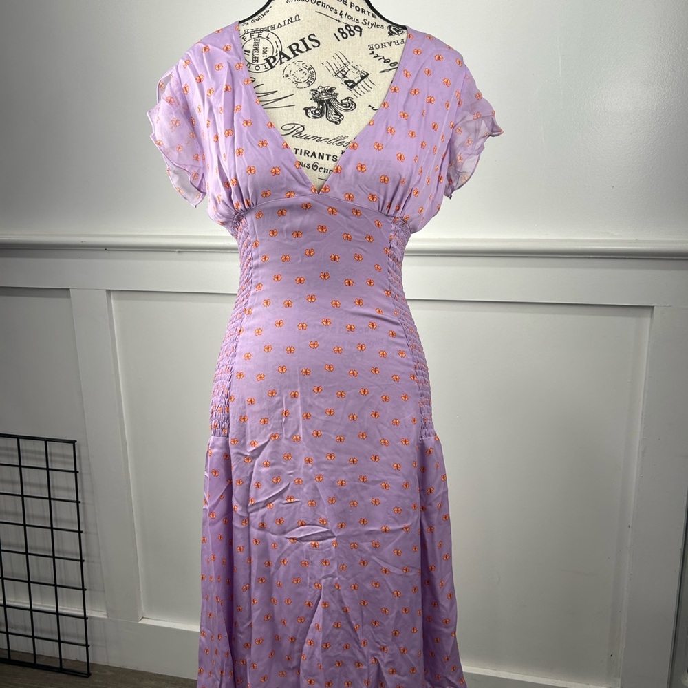 Petro Zillia Lavender Maxi Dress with Orange Details